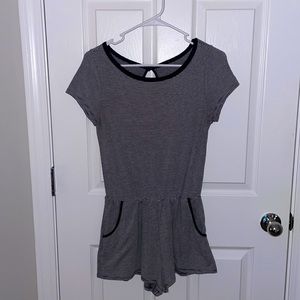 Navy Blue Striped Romper